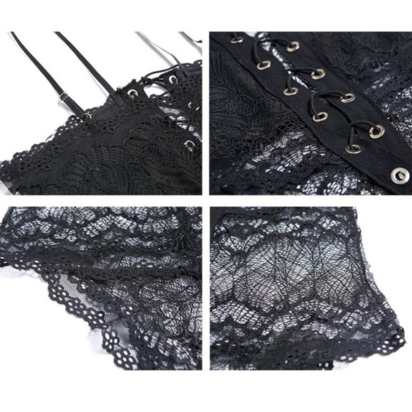 Lace Up Sexy Silk Lingerie Bodysuit - S - Picture 4 of 4